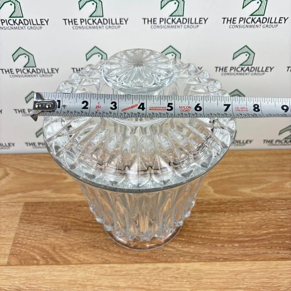 24% Lead Crystal Biscuit Jar W/Lid Ice Bucket By Block 8.5in Tall